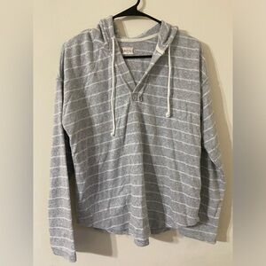 Altar’d State Medium Grey and White Abstract Hoodie With Drawstrings